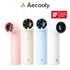 AECOOLY Aero – Quạt Cầm Tay Pin 2000mAh, Thời Gian Dùng 15h, 4 Chế Độ Gió, Hiển Thị LED, Tốc Độ 15000RPM