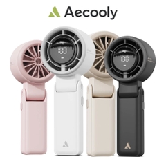 AECOOLY Halo 02 – Quạt Pin 3600mAh, Cầm Tay Gọn Nhẹ, 16.5h, 5 Tốc Độ Gió, 7000rpm, 2 Kênh Gió