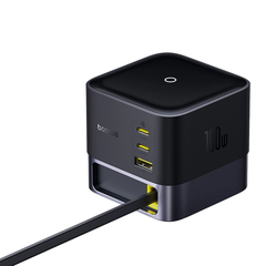 Bộ Sạc Nhanh Để Bàn Super GaN Desktop Charger 100W Kèm Cáp Rút (3C+U) 100W