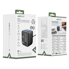 Bộ Sạc Để Bàn GaN ACEFAST Z10 100W Màn Hình TFT, 2 Cổng USB-C + USB-A, Cáp Rút Tích Hợp, Sạc Nhanh Đa Thiết Bị