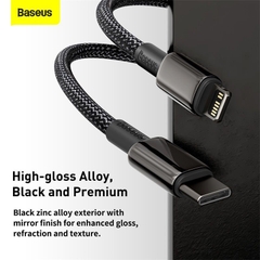 Cáp sạc nhanh, siêu bền C to Lightning 20W Baseus Tungsten Gold dùng cho iP12/ iP11 Series/ iPXS Max (20W, Fast Charging & Data Cable)