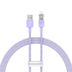 Cáp Sạc Nhanh Tự Ngắt Baseus Explorer Series 2 USB A to Lightning 2.4A dùng cho iPhone/ iPad (Smart Power-Off with Smart Temperature Control,Fast Charging Cable)
