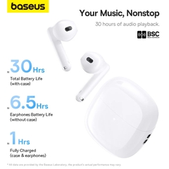 Tai Nghe Bluetooth Baseus WX5 True Wireless Earphone 4-Mic ENC Call Earbuds 30 Hours ( Bluetooth 5.3, 0.06' Low Latency