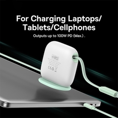 Cáp Sạc Đa Năng Baseus Traction Series Retractable 3-in-1 Fast Charging Cable Desktop Organizer (Type-C to M+L+C 100W 1.