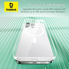Ốp lưng nhựa cứng siêu mỏng từ tính kèm cường lực Baseus Crystal Magnetic Phone Case For iPhone