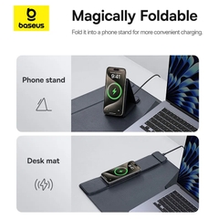 Tấm Lót Chuột Bàn Phím Kèm Sạc Không Dây 3-in-1 Baseus MagPro 2 Series Smart Desk Mat (PU, Sạc không dây, Kê Tay)