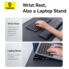 Tấm Lót Chuột Bàn Phím Kèm Sạc Không Dây 3-in-1 Baseus MagPro 2 Series Smart Desk Mat (PU, Sạc không dây, Kê Tay)