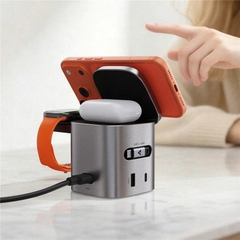 Trạm sạc nhanh để bàn ACEFAST Z9 GaN 80W 6 trong 1 đa năng, tích hợp cáp USB-C, củ sạc adapter chân EU