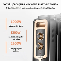 Quạt sưởi, máy sưởi, máy sấy quần áo, máy sưởi dầu Haier 13 Thanh HY2235-13B