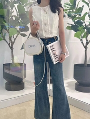 Túi Custom DIOR Trắng Tròn - Tặng kèm Hộp, Túi Hãng (19x17.5x7cm)