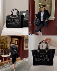 Túi Custom CHANEL Beauty - Chanel Deauville Tote Bag Tặng Túi hãng (30x24x15cm)
