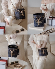 Túi Custom - Bucket CHANEL (Tặng Hộp Chanel RB) 17x16x12cm