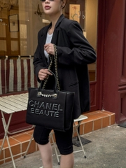 Túi Custom CHANEL Beauty - Chanel Deauville Tote Bag Tặng Túi hãng (30x24x15cm)