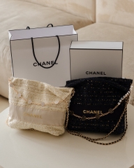 Túi Tote CHANEL Custom Vải Tweed 2026 (Kèm dây đeo & Box túi hãng Chanel)