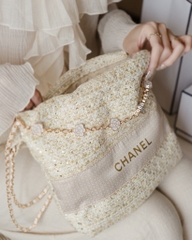 Túi Tote CHANEL Custom Vải Tweed 2026 (Kèm dây đeo & Box túi hãng Chanel)
