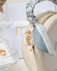 Túi Custom DIOR Trắng Tròn - Tặng kèm Hộp, Túi Hãng (19x17.5x7cm)