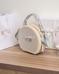 Túi Custom DIOR Trắng Tròn - Tặng kèm Hộp, Túi Hãng (19x17.5x7cm)