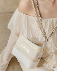 Túi Da Thật - Custom CHANEL từ Ruy Băng Tweed (21x17x8cm kèm Box Hãng)