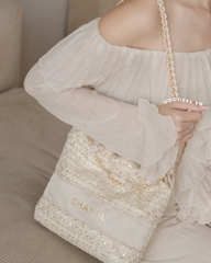 Túi Tote CHANEL Custom Vải Tweed 2026 (Kèm dây đeo & Box túi hãng Chanel)