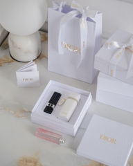 (Case) Vỏ Đựng Son DIOR Trắng Kèm Móc Khoá 2025