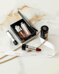Clutch Rouge DIOR Minaudiere And Lipstick Set Limited Edition (Gift Đen) (10x8x3.5cm)