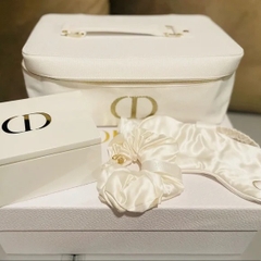 Set CỐP DIOR Beauty Vanity Case Set Eye Mask, Scrunchy Hair Tie, Box Cotton Pads 4pcs