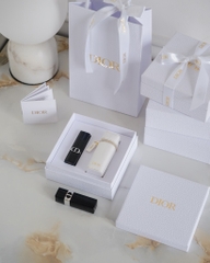 (Case) Vỏ Đựng Son DIOR Trắng Kèm Móc Khoá 2025