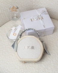 Túi Custom DIOR Trắng Tròn - Tặng kèm Hộp, Túi Hãng (19x17.5x7cm)