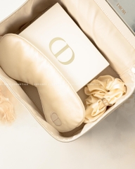 Set CỐP DIOR Beauty Vanity Case Set Eye Mask, Scrunchy Hair Tie, Box Cotton Pads 4pcs