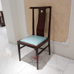 BỘ BÀN ĂN INDOCHINE 1M8 KẾT HỢP 6 GHẾ BỌC DA XANH NGỌC BÍCH A01