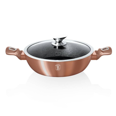 Nồi chảo 2 quai cầm có nắp Berlinger Haus BH/1519N 28cm lớp chống dính bằng đá - màu rose gold
