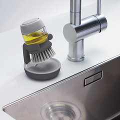 Dụng cụ rửa xoong nồi Joseph Joseph 85005 Palm Scrub™ - Bürste mit Geschirrspülmittel - Grau VE 6