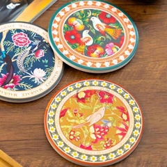 Set 4 lót cốc gốm cách nhiệt Magrace Paris họa tiết hoa 10.5cm