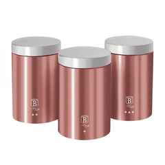 Bộ 3 hộp đựng thực phẩm Berlinger Haus BH/6720 - màu vàng hồng trơn