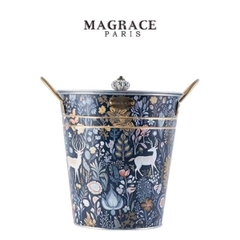 Xô đựng đá Magrace Paris họa tiết con hươu có nắp nền tối