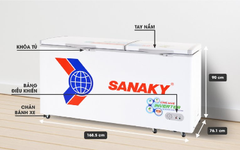 Tủ Đông Sanaky VH-6699HY3 669l 1 chế độ đông 2 canh - DÀN ĐỒNG