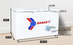 Tủ Đông Sanaky VH-5699HY3 569l 1 chế độ đông 2 canh - DÀN ĐỒNG