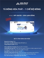 Tủ Đông 803 Lít Hòa Phát HPF-AD6783 1 Ngăn 2 Cửa mở
