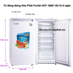 Tủ đông đứng Funiki Hòa Phát HCF 166S 152 lít 6 ngăn
