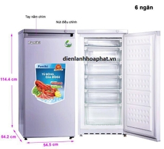 Tủ đông đứng Funiki Hòa Phát HCF 166P 152 lít 6 ngăn