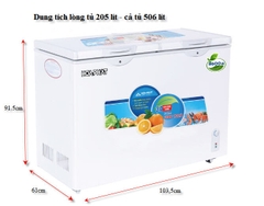Tủ đông 205 lít 2 ngăn đông +mát
