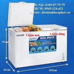 Tủ 1 ngăn đông + 1 ngăn mát 500 lít dài 103 cm rộng 61cm