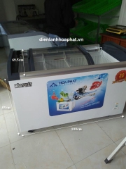Tủ đông mặt kính cong 275 lít bán kem , bán Hải sản tủ trưng bày sản phẩm như siêu thị