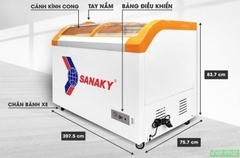 Tủ đông Sanaky VH-1099K3A Inverter mặt kính cong 1000L