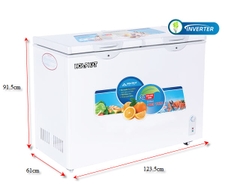 Tủ 1 ngăn đông + 1 ngăn mát 600 lít ( lòng sử dụng thực 250L) dài 1.24 mét rộng 61cm
