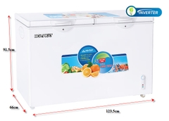 Tủ 1 ngăn đông + 1 ngăn mát 656 lít ( lòng sử dụng thực 280L) dài 1.24 mét