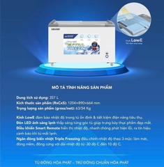 Tủ đông trưng bày Hòa Phát 1 ngăn 2 cánh HSF AD6357.C1 600L.