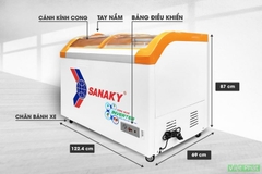 Tủ đông Sanaky VH-4899K3B Inverter mặt kính cong 489L