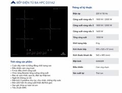 Bếp từ ba Hoà PhátHPC D31A2