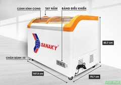 Tủ đông Sanaky VH-899K3A Inverter mặt kính cong 800L